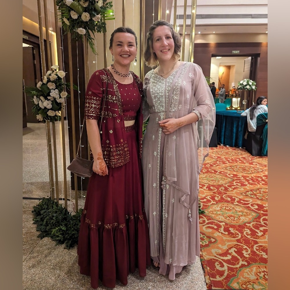 Maroon lehenga, size 4